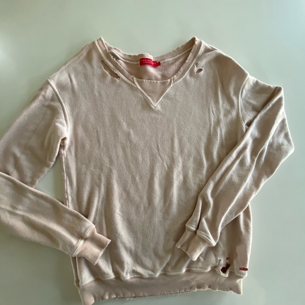 N:philanthropy distressed sweatshirt